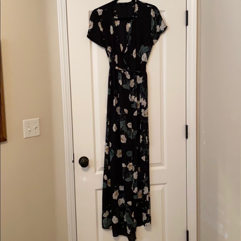 Floral wrap maxi dress